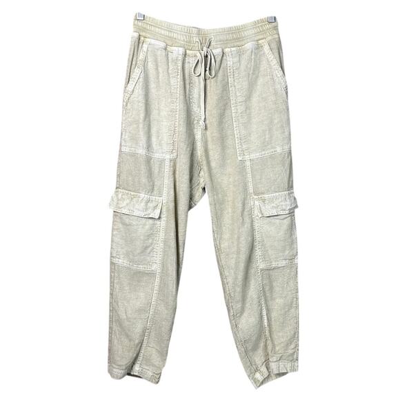 Daily Practice by Anthropologie Evergreen Cargo Cropped Pants Gold Tan Size XS - Picture 1 of 10